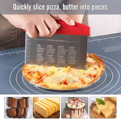 Горячая Распродажа Нож для пиццы из нержавеющей стали, Износостойкая лазерная гравировка измерительной шкалы и таблицы перевода единиц, Кухонные принадлежности