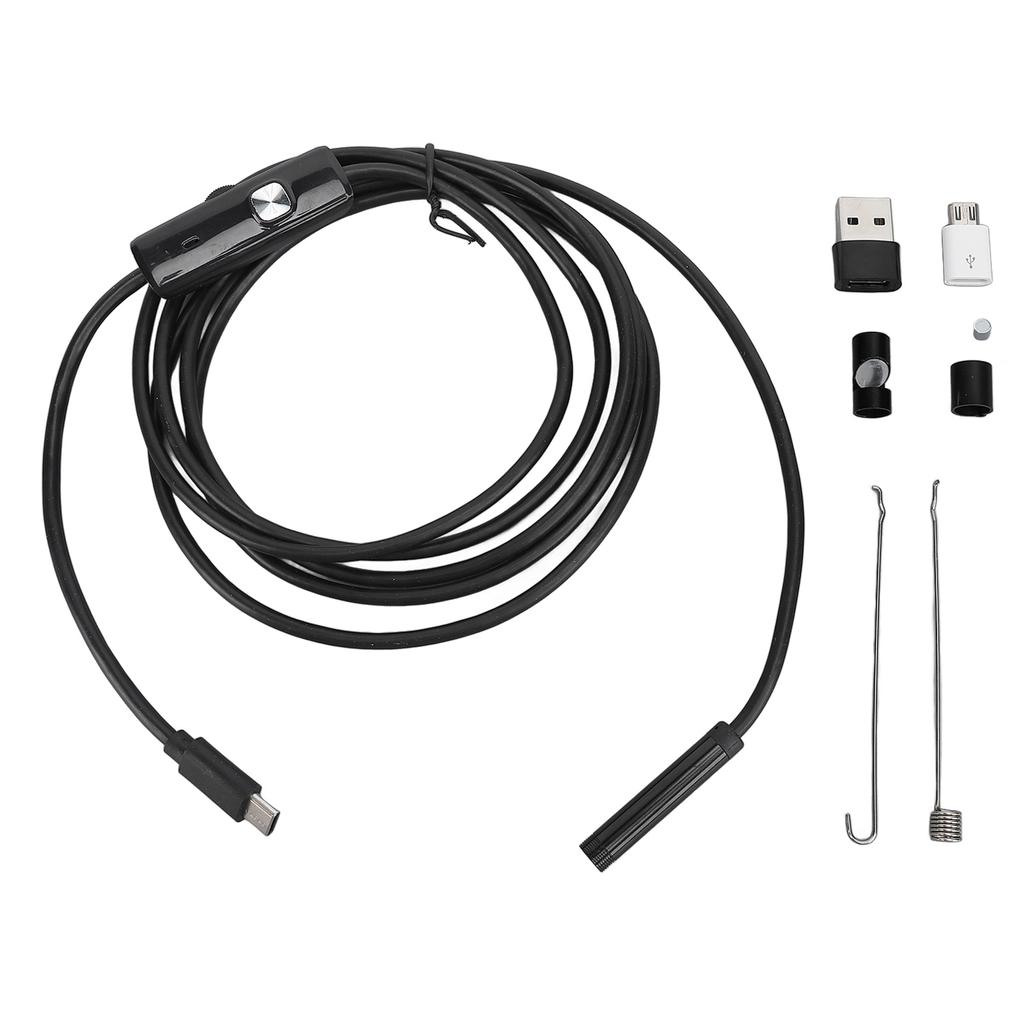 7mm Diameter 2m Cable Industrial Endoscope Type C USB MicroUSB Inspection Camera for Mechanical Internal Structure