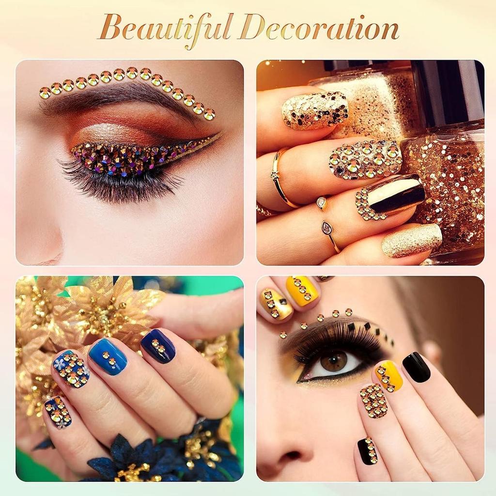 2000 шт. стразы с плоской обратной стороной, 6 размеров (1,4-4,8 мм) Круглые хрустальные стразы для поделок, одежда, обувь, сумки, сделай сам, искусство