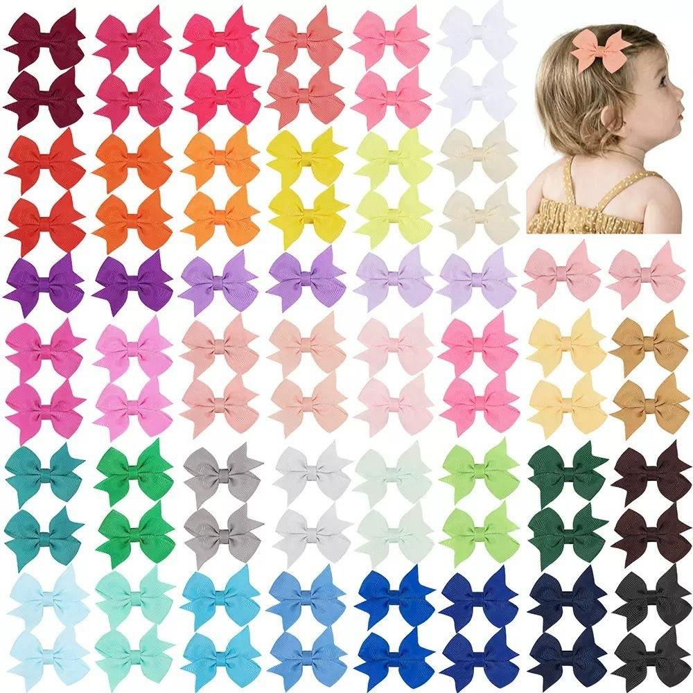 30Pcs Metal Clips Hair Bows Fully Lined Hair Accessories Lovely Children Hair Accessories For Kids
