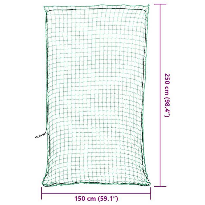 VidaXL Filet pour remorque avec corde élastique vert 2,5x1,5 m PP, filet de chargement, filet de chargement pour remorque, 4012232