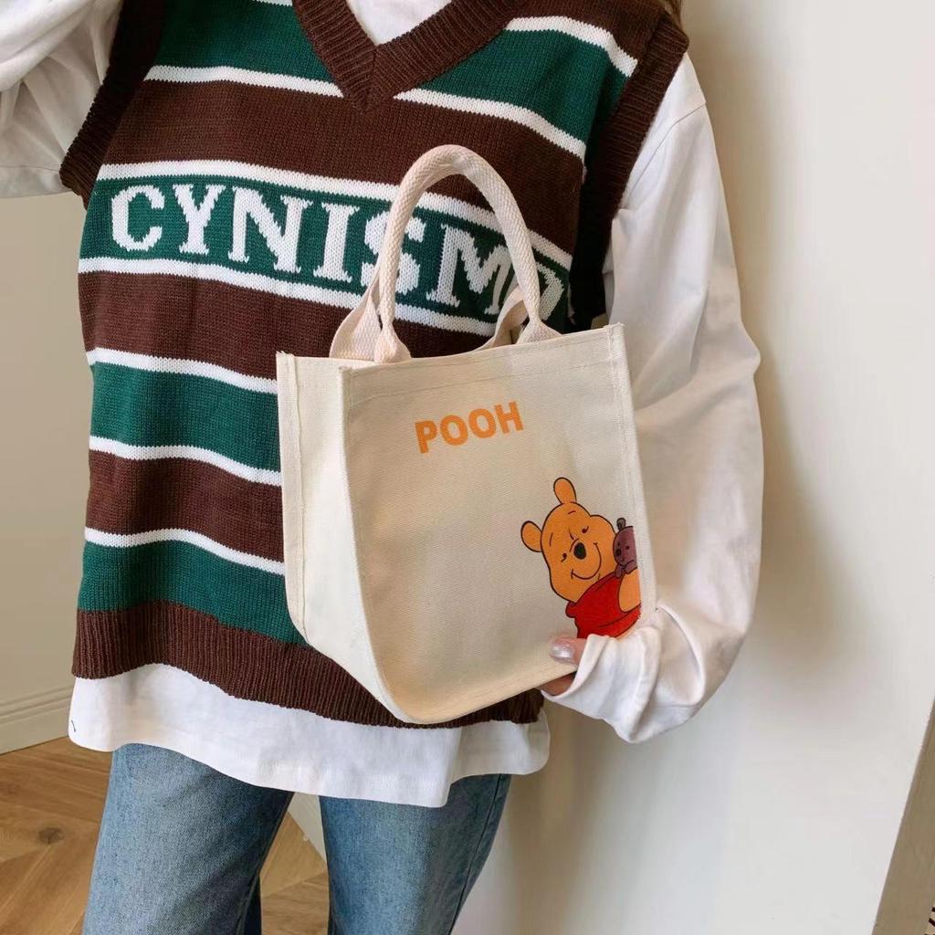 Женская маленькая холщовая сумка-тоут: Ланч и сумочка в японском и корейском стиле для работы или учебы