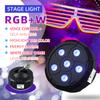 5LEDs Mini Par Light RGBW Stage Lights with Remote Control E27 Lamp Holder Voice Controlled KTV Bar