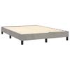 Box Spring Bed Frame Light Gray 140 x 190 cm Velvet