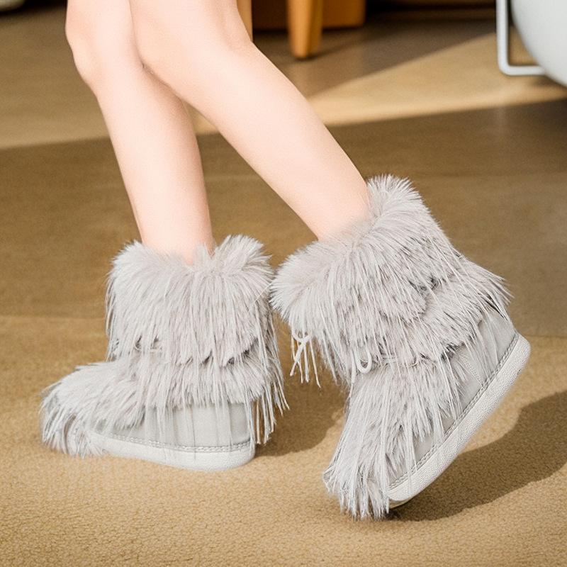 Детско-родительские 2025 зимние европейские и американские космические сапоги пушистые луноходы на платформе зимние сапоги женские бархатные хлопковые туфли женские универсальные