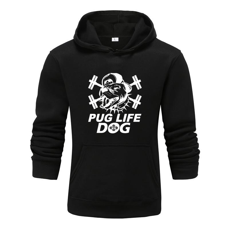 Осень и зима, новая персонализированная одежда с принтом Pug Life для мужчин и женщин, толстовка с капюшоном для любителей, пуловер, спортивная толстовка для бега