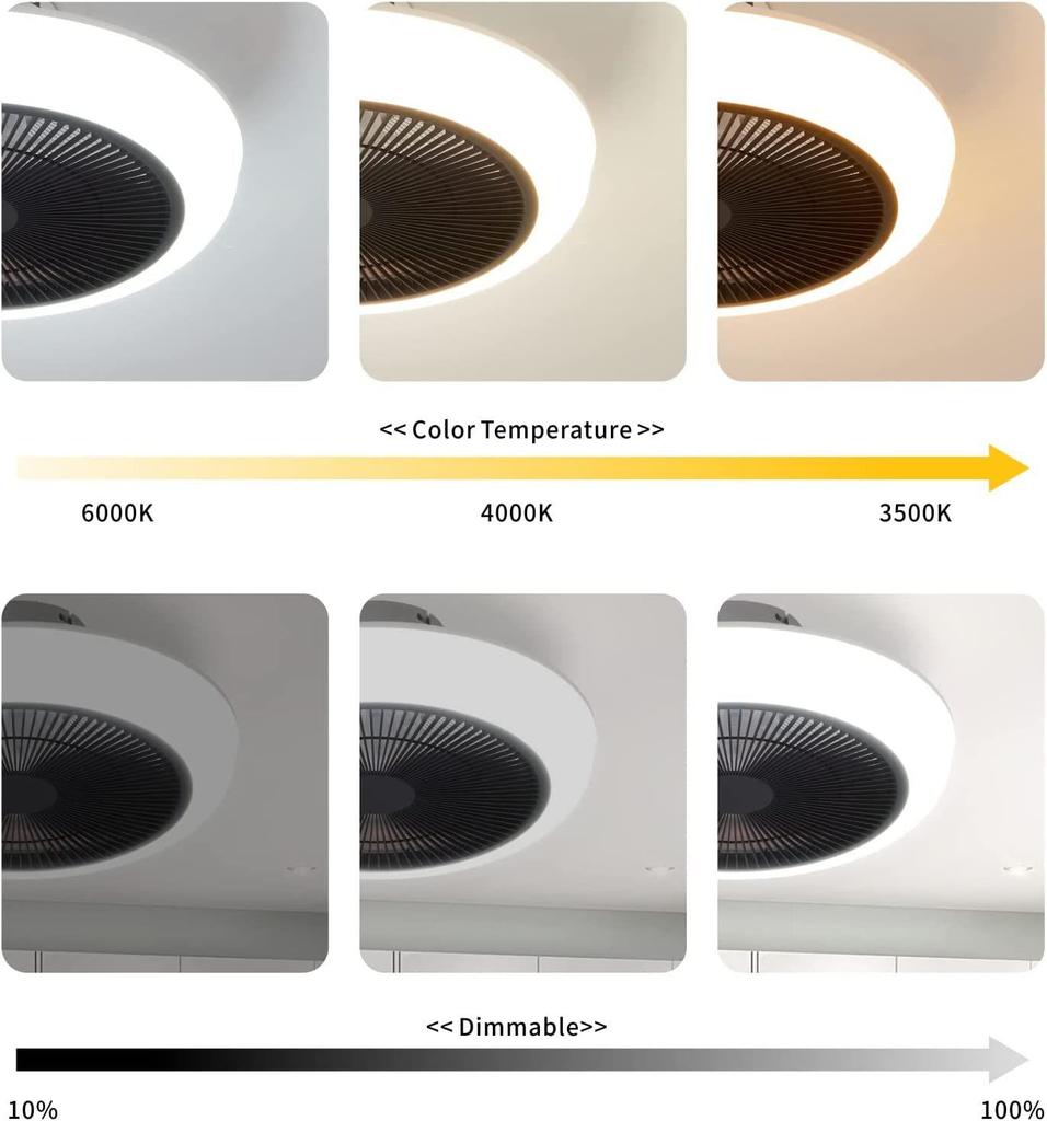 Ультратонкий инверторный потолочный вентилятор с подсветкой - Современный минималистичный дизайн для спальни, столовой и гостиной