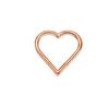 Титановое кольцо-сегмент в форме сердца: Серьга для пирсинга хряща и перегородки 16G (8/10 мм)
