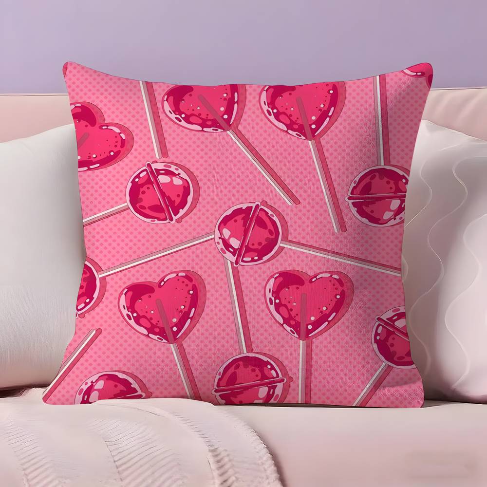 sweet pink candy Pillow Case Ultra Soft Skin Friendly Fabric Cloud Like Comfort & Concealed Zipper