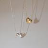 14K Gold-Filled Silver Lovely Heart Necklace 40cm + Tail Chain 5cm