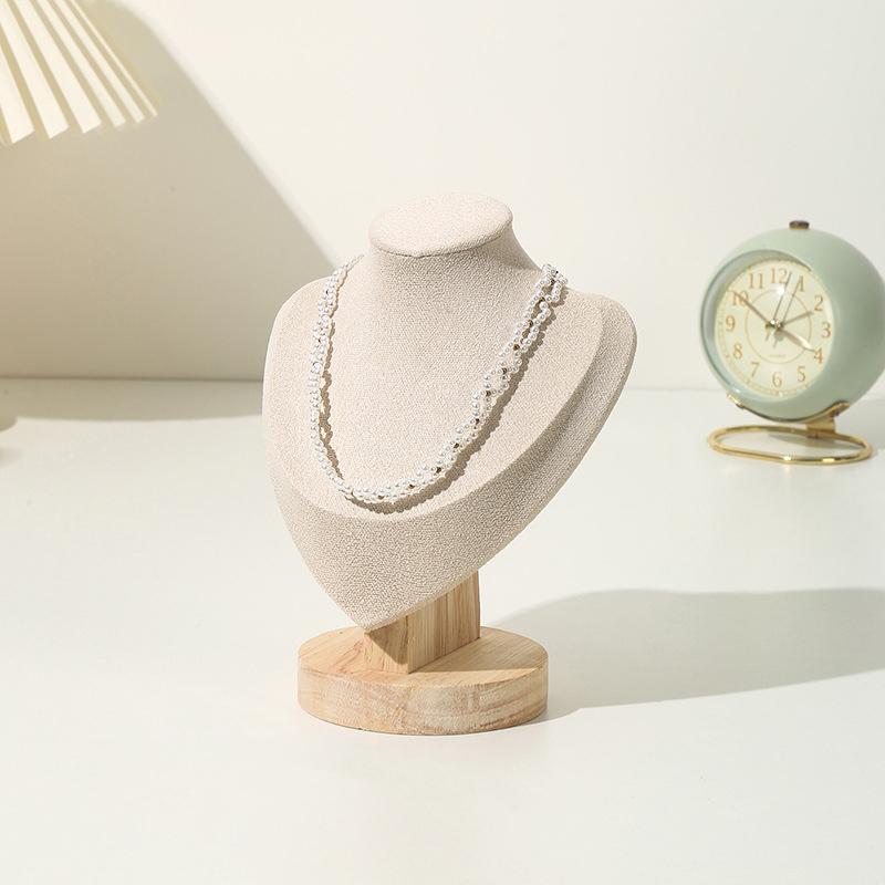 1PC Portrait Model Jewelry Stand Dresser and Window Beige Green Necklaces Portrait Necklace Holder Gift 2 Colors