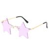 Забавные очки с пентаграммой, вечерние очки, солнцезащитные очки без оправы для женщин, модные бескаркасные солнцезащитные очки в форме звезды для вождения