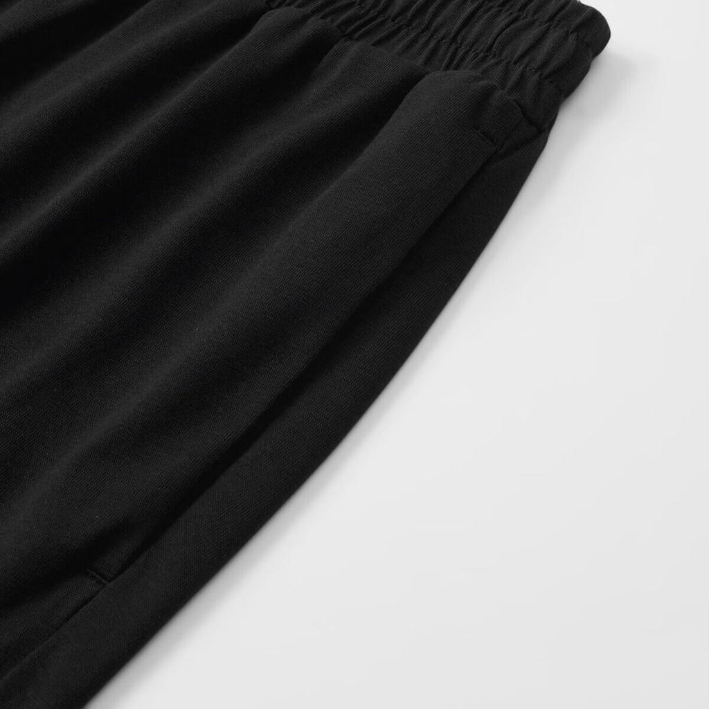 Adidas Solid Color Casual Comfortable Loose Breathable Knitted Sports Pants Women Bottoms Black JN7431