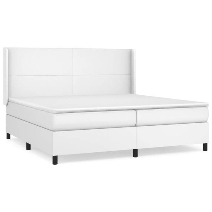 Maison Exclusive - Sommier à lattes de lit avec matelas Blanc 200x200cm Similicuir