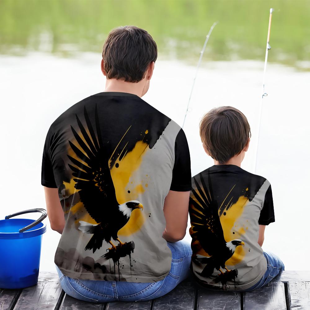 3D-печать Eagle Мужские рубашки с короткими рукавами Уличная одежда больших размеров