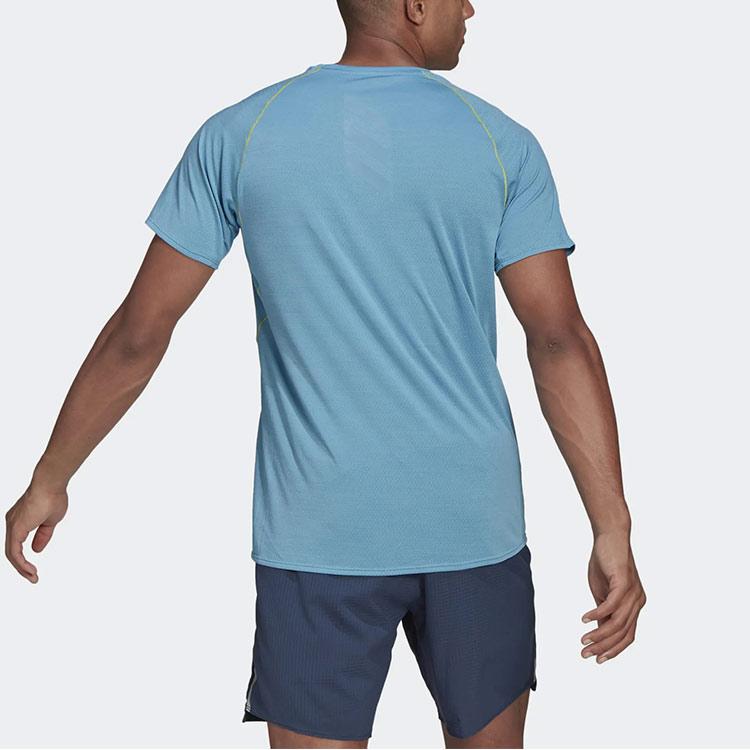 Adidas Футболка Adi Runner Tee Training Sports Crew Neck Short Sleeve T Shirt Men Tops Blue GJ9886
