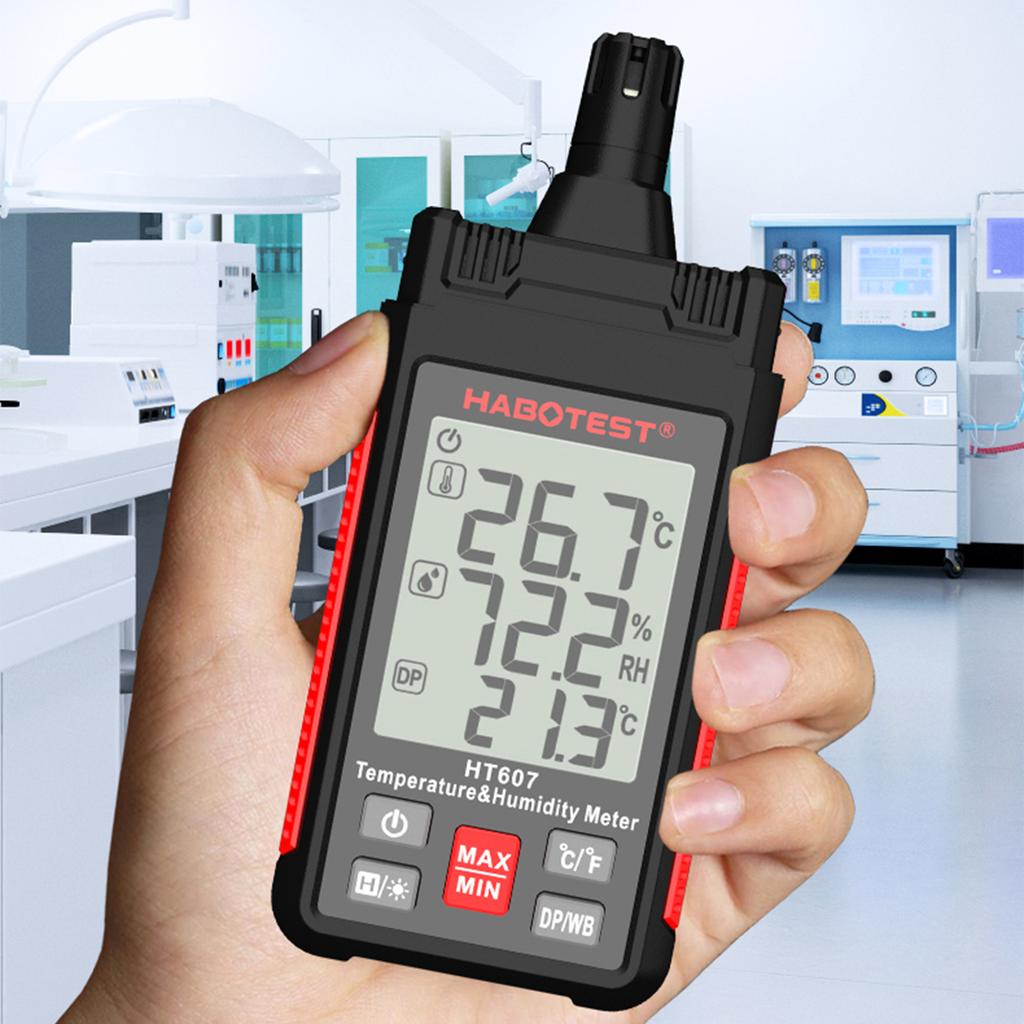 HABOTEST HT607 Цифровой гигрометр Ручной измеритель температуры и влажности Термогигрометр с ЖК-дисплеем