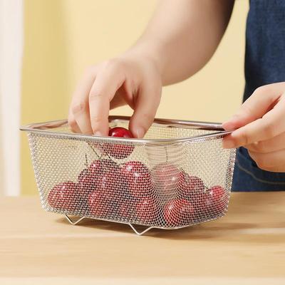 Подставка для кухонной мойки из нержавеющей стали и корзина для фруктов