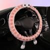 Мягкий чехол на руль для женщин, мультяшный чехол на руль, зимний эластичный защитный чехол на руль для салона автомобиля