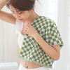 Полотенце для рук из чистого хлопка с клетчатым принтом, легкое, впитывающее воду декоративное полотенце, быстросохнущая мочалка для спортзала