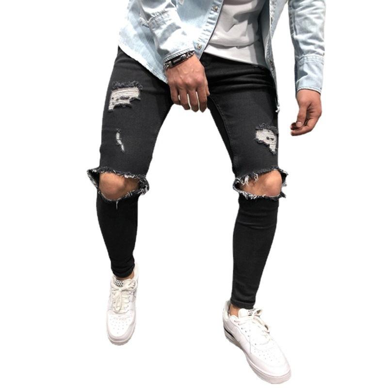 Men's Jeans New Ripped Slim-Fitting Men's Clothing Trousers Men's Clothing Skinny