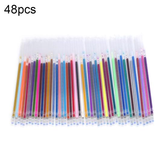 12/24/36/48/100Pcs Multicolor 1mm Writing Painting Gel Pen Replaceable Refills