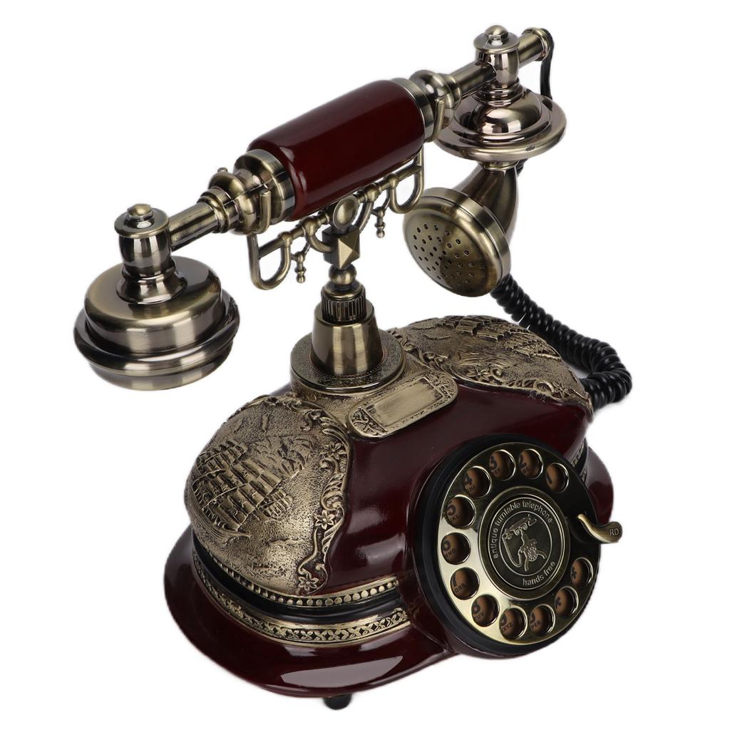 Антикварный европейский телефон с дисковым набором номера, классический ретро стационарный телефон для декора гостиной и бара