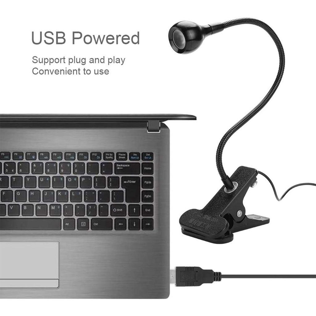 Usb Led Clip On Desk Lamp Reading Book Light Clip-on Night Lights Gooseneck Table Study Read 5v Cold White 360°clip-on For/table