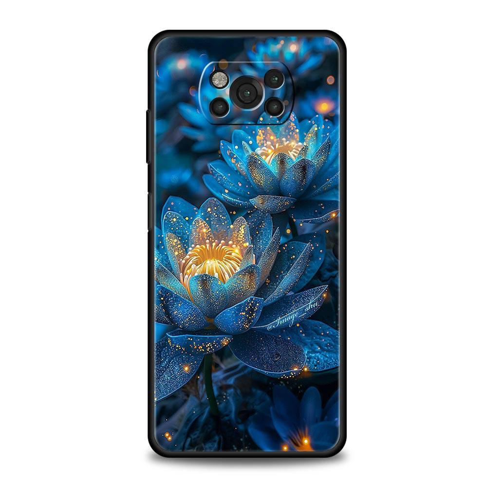 Чехол для телефона для Xiaomi Poco F7 F6 F5 F4 F3 X7 X6 X5 X4 X3 NFC M4 C51 C55 GT 5G Мягкий ТПУ Чехол Capas Цветок Лотоса Fundas Coque Сумка
