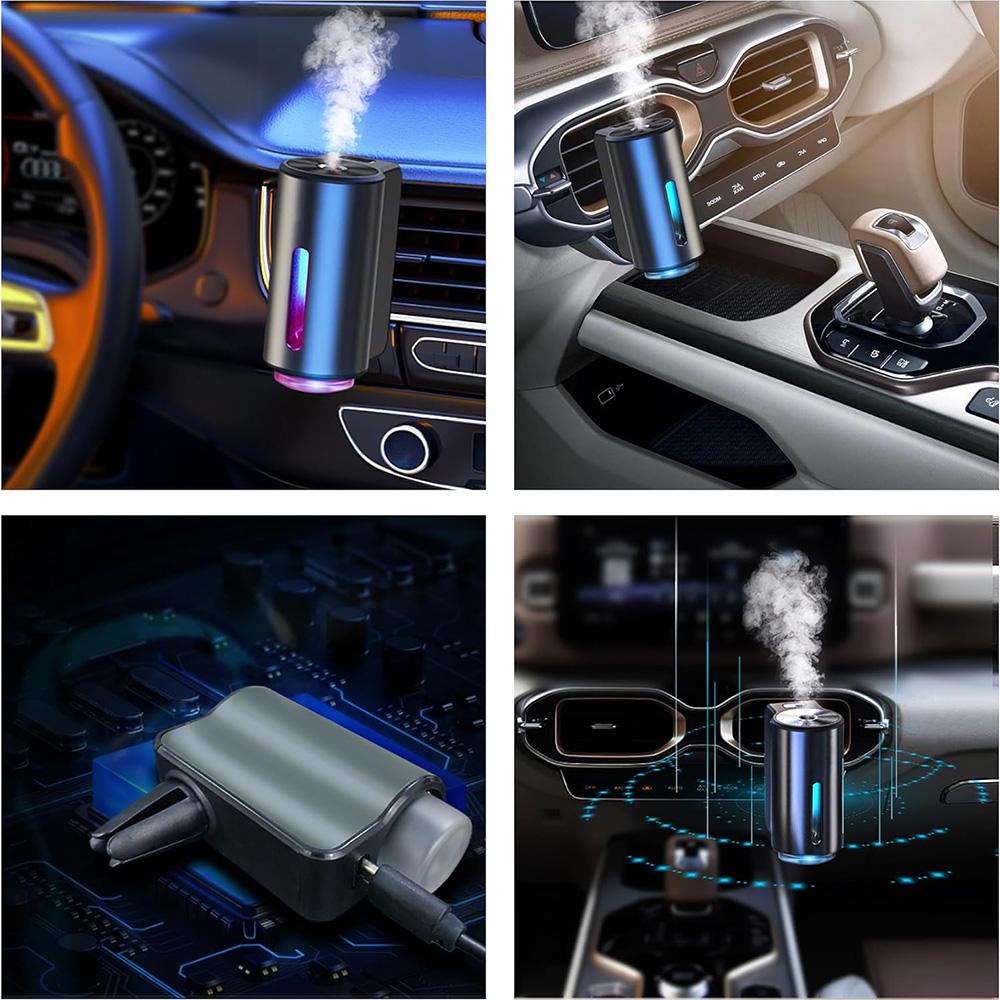 Car Aroma Diffuser Smart Vent Clip Scent Machine Automatic Spray Air Freshener with 3-Speed Timer Mist Mode for Deodorizing