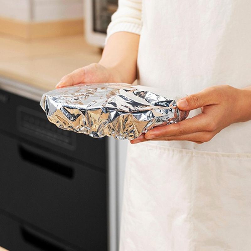 10 шт. Многоразовые изоляционные крышки из алюминиевой фольги - Экологичные кухонные крышки для еды для мисок и блюд, для хранения на кухне