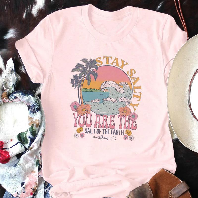 Women Bible Verse TShirt Vintage Aesthetic Jesus Faith Graphic Tshirts Short Sleeve Christian TShirt Retro Inspirational Tops