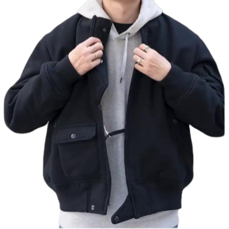 Uniqlo X Сотрудничество Engineered Garments Осень/Зима 23 Модная куртка-бомбер с ребристым рукавом, однотонная, с длинным рукавом, свободная, модная, универсальная 467597-69