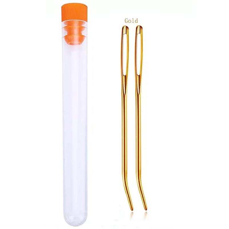 Набор игл для вязания пряжи, гобеленовые иглы с загнутым кончиком для пряжи, иглы с большим ушком и тупым ушком для ручного шитья, вязания крючком