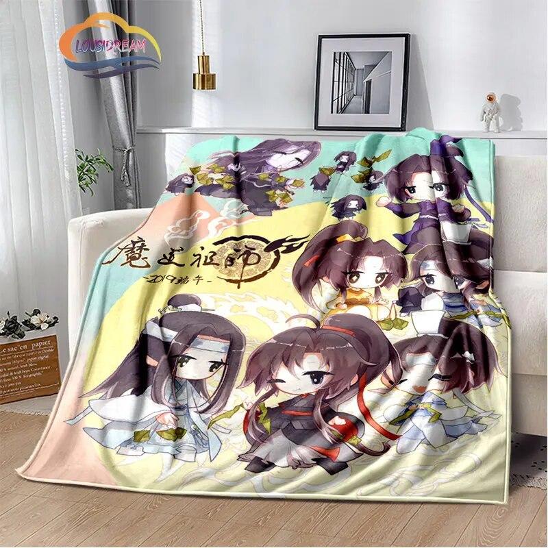 Anime Grandmaster of Demonic Cultivation Flannel Soft Throw Blanket Mo Dao Zu Shi Lightweight Warm Sofa Bed Travel Quilt