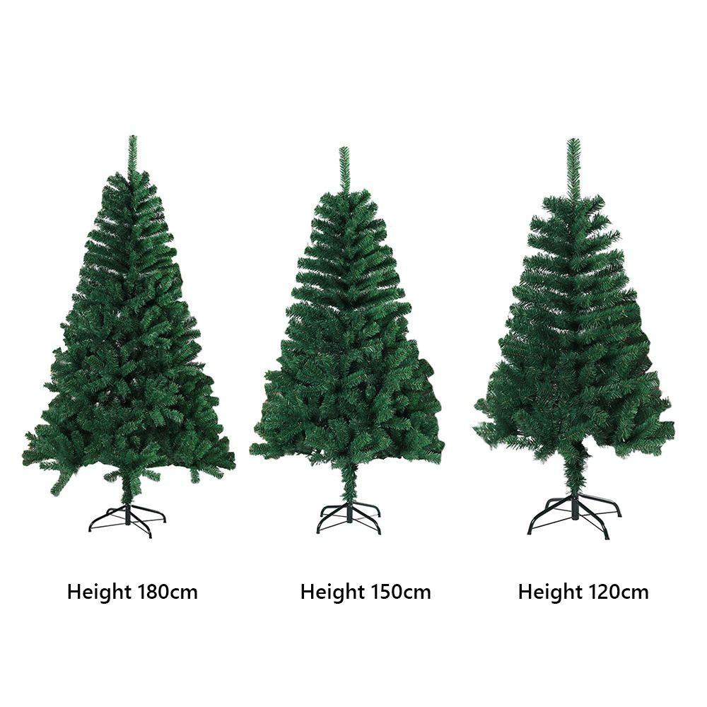 Зеленая Искусственная Рождественская Елка ПВХ Зашифрованный Дизайн Имитация Искусственной Ели Рождественская Атмосфера Металлическая Подставка