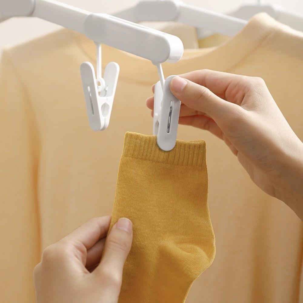 Expanded Foldable Clothes Hanger Mini Size Pant Clips Multi-functional Travel Hangers  For Home