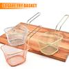 Mini Size Square Fry Basket Metal French Fries Chips Holder with Handle Desk Food Presentation Mesh Basket Food Prep Area Accessories Tools