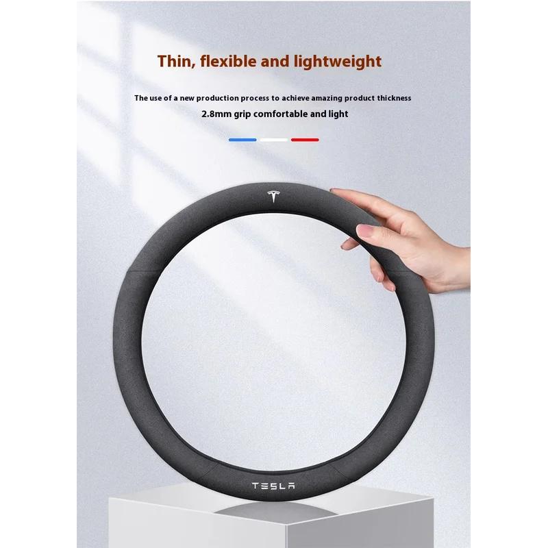 Car Suede Ventilate Anti-Slip Protector Steering Wheel Cover For Tesla Roadster Model 3 Model Y Model S Model X Accessories