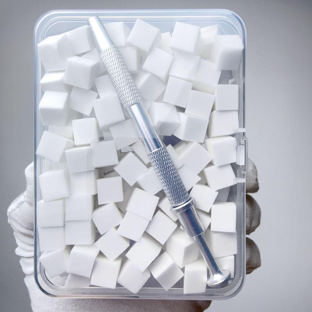 Набор инструментов для ногтей: Мини Пат Клей Губка, Зажим для царапин, Квадратная салонная губка