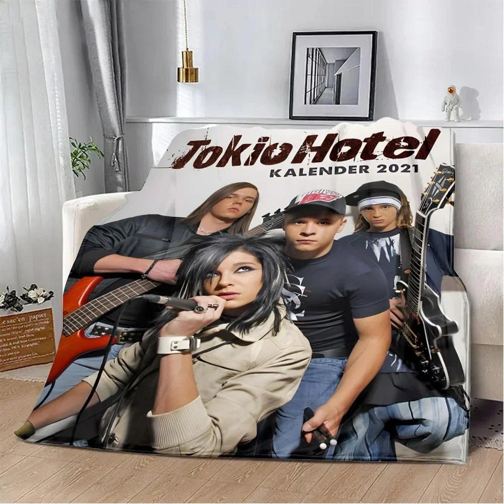 Tokio Hotel Рок-группа Билл Каулитц Печатное одеяло Пледы для пикника Теплое одеяло Мягкое и удобное одеяло Домашний Подарок для путешествий