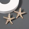Hot-selling fashion niche beach vacation wind starfish shell personalized stud earrings, zircon simple