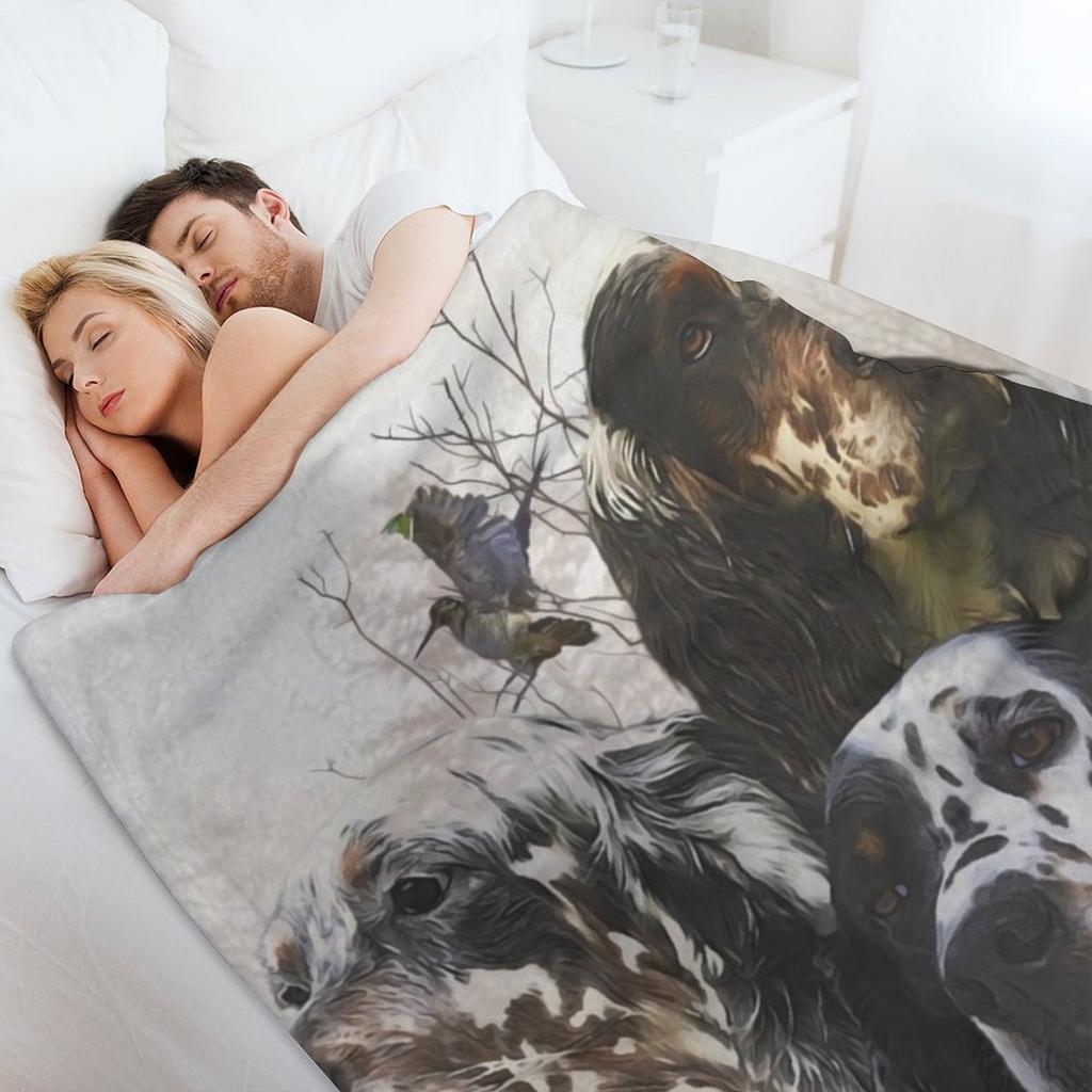 Английский сеттер , Сезон охоты на вальдшнепа Плед Накидка Самый мягкий Кемпинг Термобелье Для Путешествий Пледы