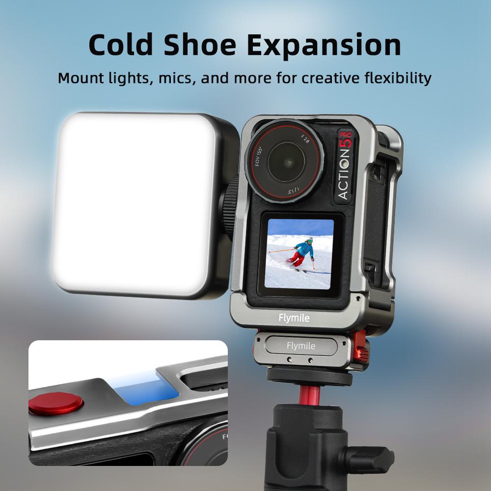 Flymile Action 5 Клетка Металлический Защитный Кейс для DJI Osmo Action 5 Pro Аксессуары Крепления Расширения Рамка С Кнопками