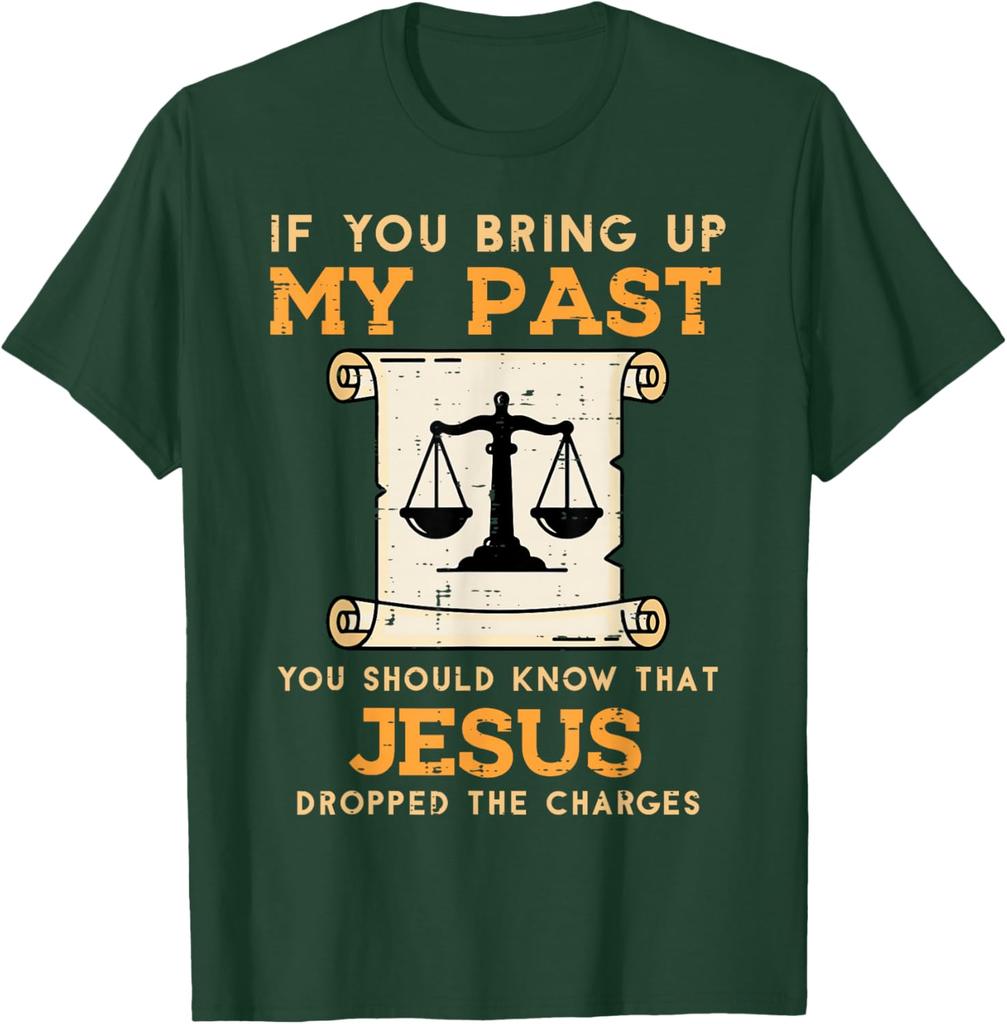 Jesus Dropped The Charges Christian Faith Graphic Tee Men Women Casual Short Sleeve TShirt