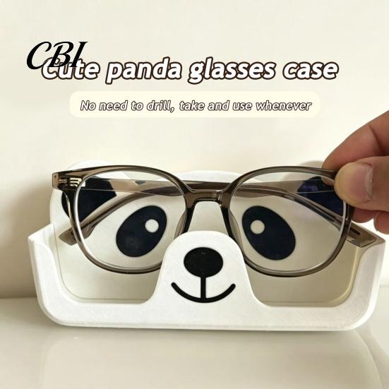 One-piece Molded Glasses Case 3D Printed Panda Holder, Cute Cartoon Eyewear Storage Rack for Desk Animal Holder Nightstand, Non-Slip Non-Scratch
