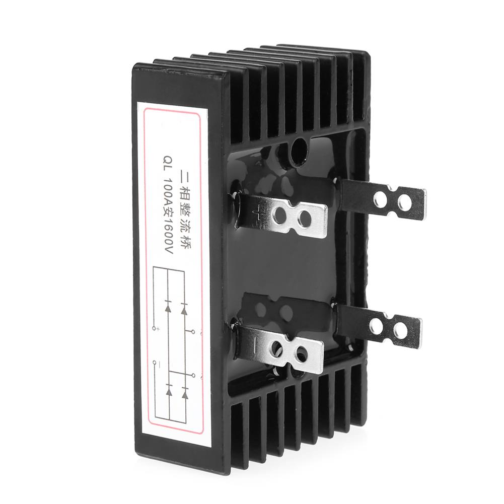 Мостовой выпрямитель 100A 1600V - высокомощный 2-фазный диод, черный - 1 шт. для эффективного преобразования энергии