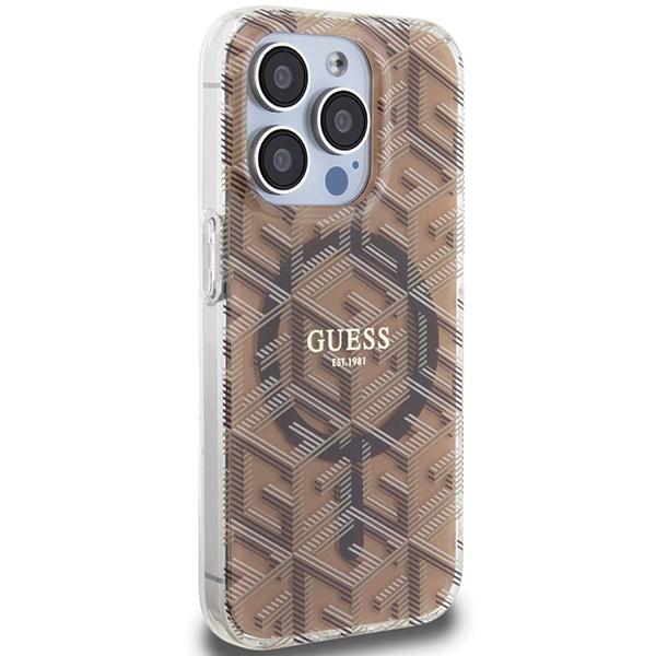 Guess Guhmp15Lhgcustgw iPhone 15 Pro 6.1 Коричневый/Brown Жесткий чехол Iml Gcube Magsafe