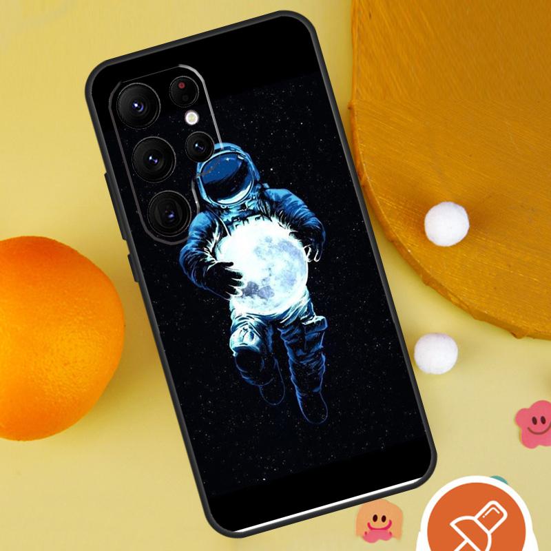 Space Moon Astronaut Phone Case For Samsung Galaxy S25 Ultra S24 S23 S22 S21 Ultra S9 S10 Plus S20 FE Funda Cover