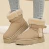New Fluffy Rabbit Fur Warm Snow Boots for Women Winter Thick Plush Cotton Shoes Woman Faux Suede Non Slip Platform Ankle Boots